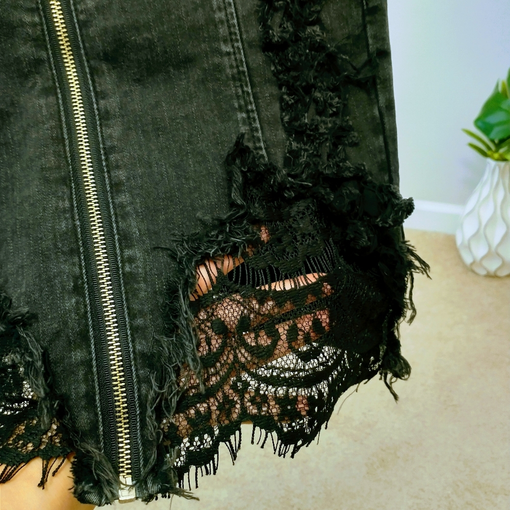 Doubleone.K Black Jean Mini Skirt - Picture 5 of 12